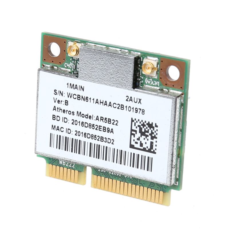 Thẻ Wifi BT4 0 AR9462 AR5B22 WB222 Mini PCIE WLAN Chuyên Dụng