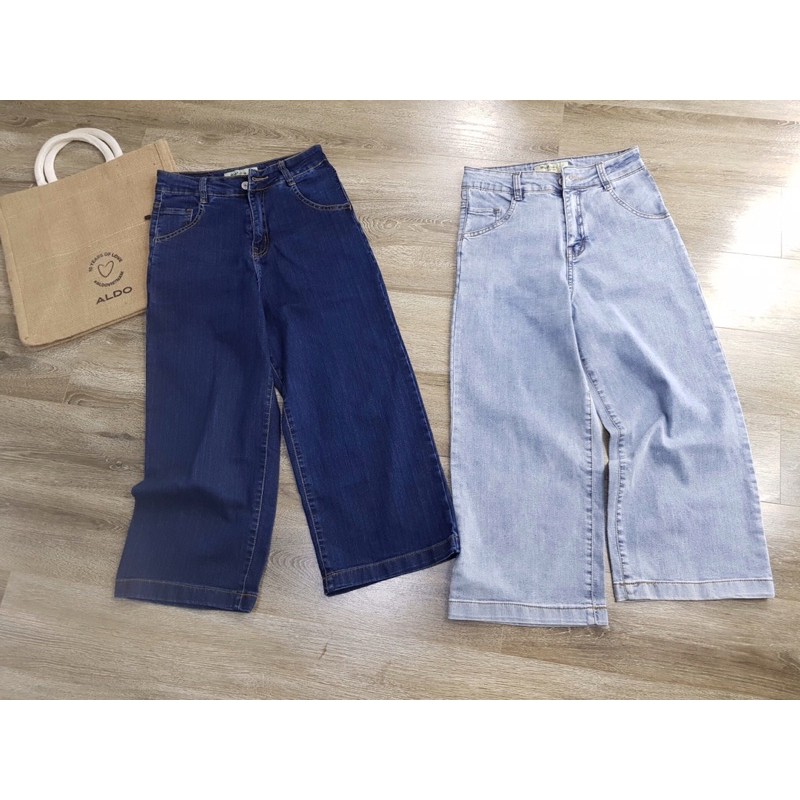 Quần jeans WEST culottes lửng