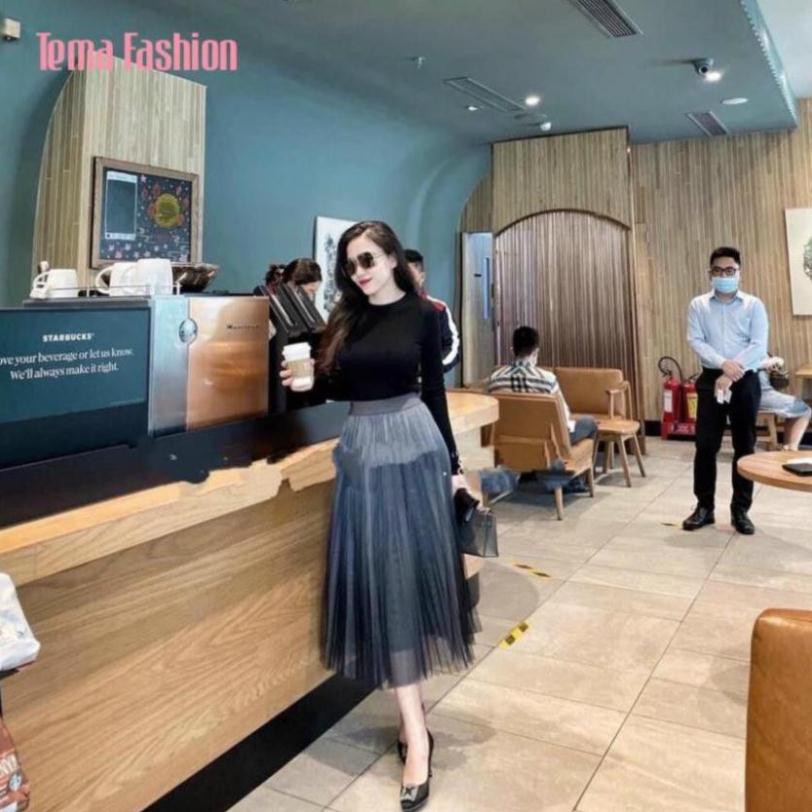 Chân Váy Xếp Ly Dáng Dài Nữ TEMA  Lưới Loang Hai Lớp Siêu Đẹp | BigBuy360 - bigbuy360.vn