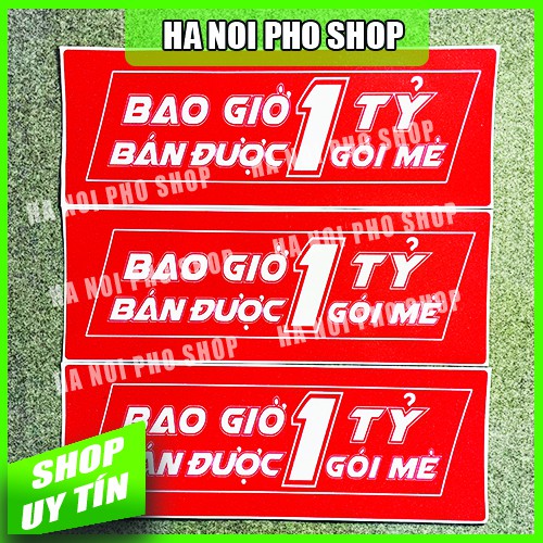 Combo 4 tem chữ &quot;Bao Giờ Bán Được 1 Tỷ Gói Mè&quot;, kích thước lớn, chống nước, Bền Đẹp.T.Kế bởi Hà Nội Phố Xe Tải