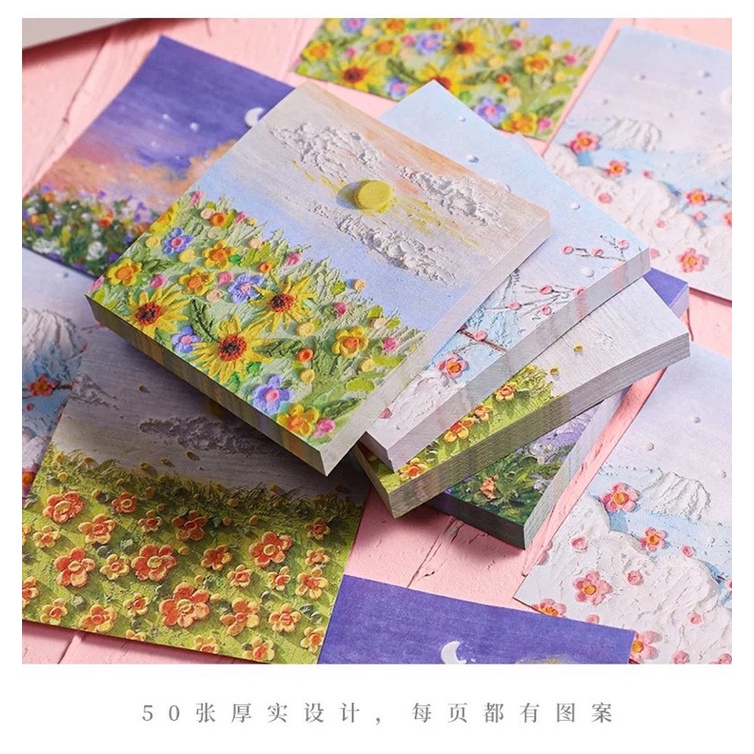 TẬP GIẤY NOTE 3D PHONG CẢNH BỐN MÙA 8*8cm