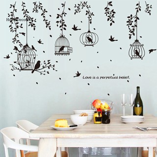 Miếng Dán Tường Trang Trí Hình Lồng Chim Độc Đáo Với Kích Thước 60cm X 90cm