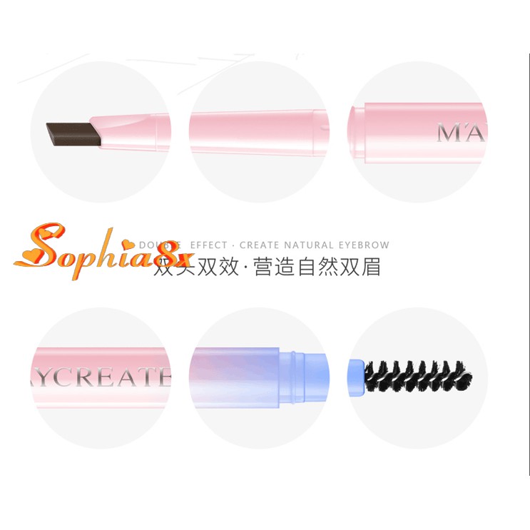 Chì kẻ mày 2 đầu chống trôi dễ kẻ Maycreate