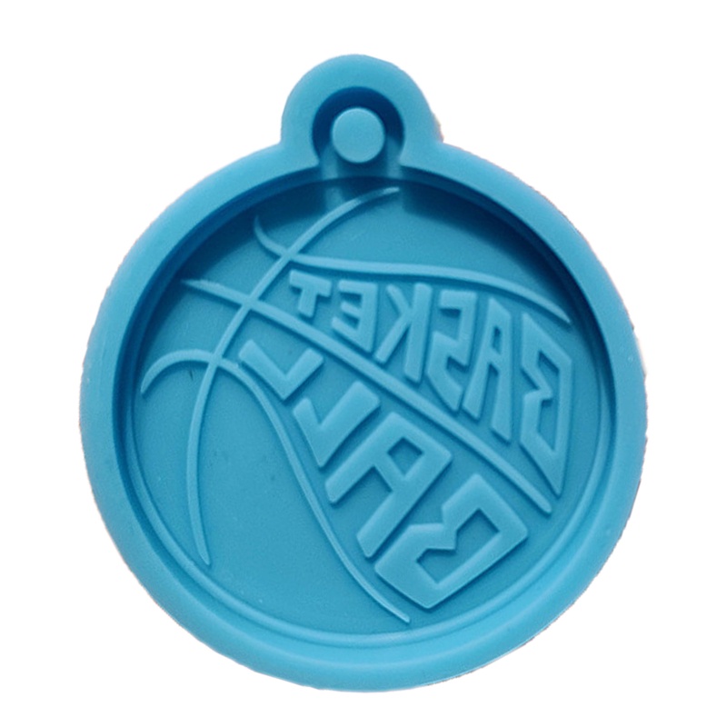 Khuôn Silicone Làm Móc Khóa Bằng Nhựa Resin Hình Quả Bóng Rổ DIY