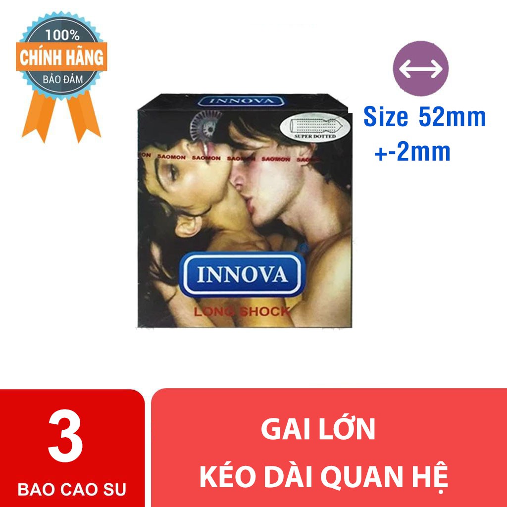 Bao cao su Innova đen kéo dài thời gian quan hệ (hộp 3 cái)