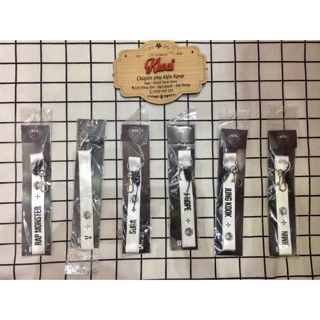 Nametag, strap BTS (có móc treo điện thoại)