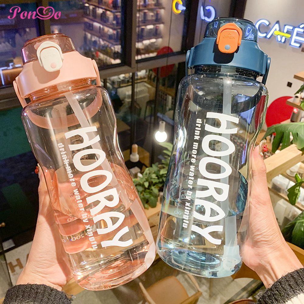 Bình nước thể thao không chứa BPA dung tích 1500/ 2000ml có ống hút tiện dụng