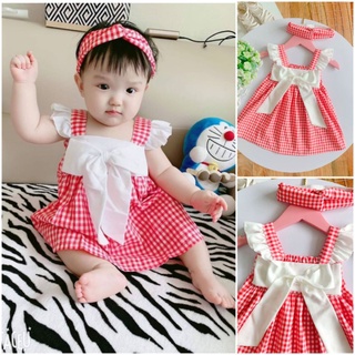 Váy thiết kế cho bé gái tặng kèm tuban