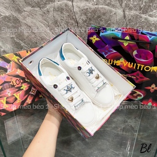 Giày thể thao lv stick vân chìm gót pha fullbox