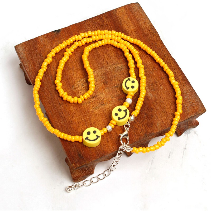 Vòng Cổ Choker Mặt Cười Nhiều Màu Sắc Phong Cách Bohemian