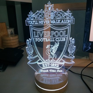 Đèn 3D 16 màu để bàn làm việc, đèn ngủ logo CLB Liverpool có kèm điều khiển