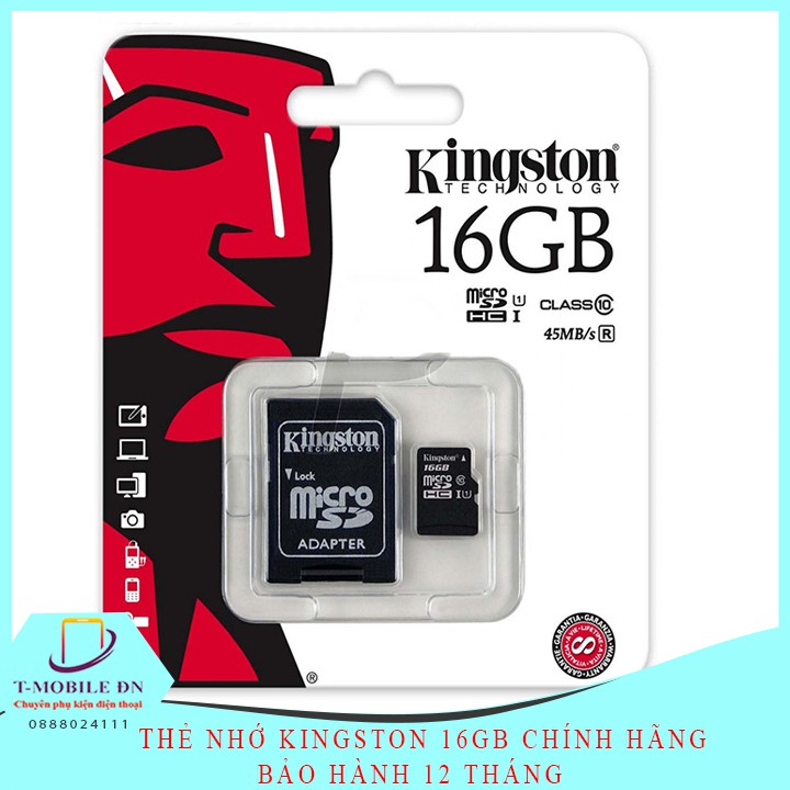 Thẻ nhớ 32GB 16GB, Thẻ nhớ Kingston microSD 16GB 32GB Class 10 Kèm Adapter chính hãng Bảo hành 1 năm
