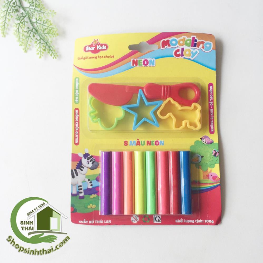 Vỉ đất sét nặn 8 màu Thái Lan (16 x 24cm)