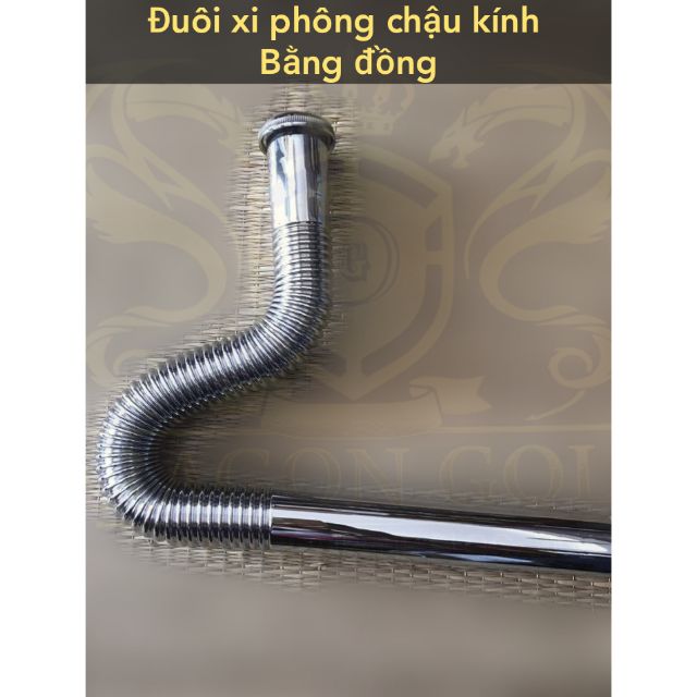 Đuôi xi phông chậu rửa mặt kính đồng 50 cm DG