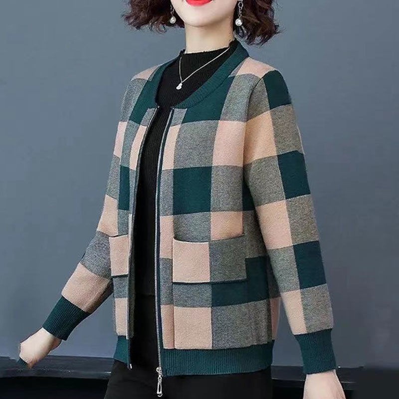 Áo khoác bóng chày dáng rộng thời trang 2021 cho phụ nữ trung niên 5.14