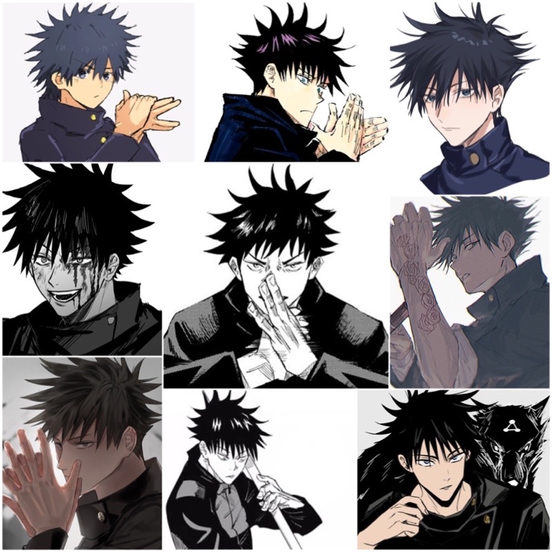 Sticker Megumi Fushigura JuJutsu kaisen 30-60 cái ép lụa khác nhau /hình dán JuJutsu kaisen