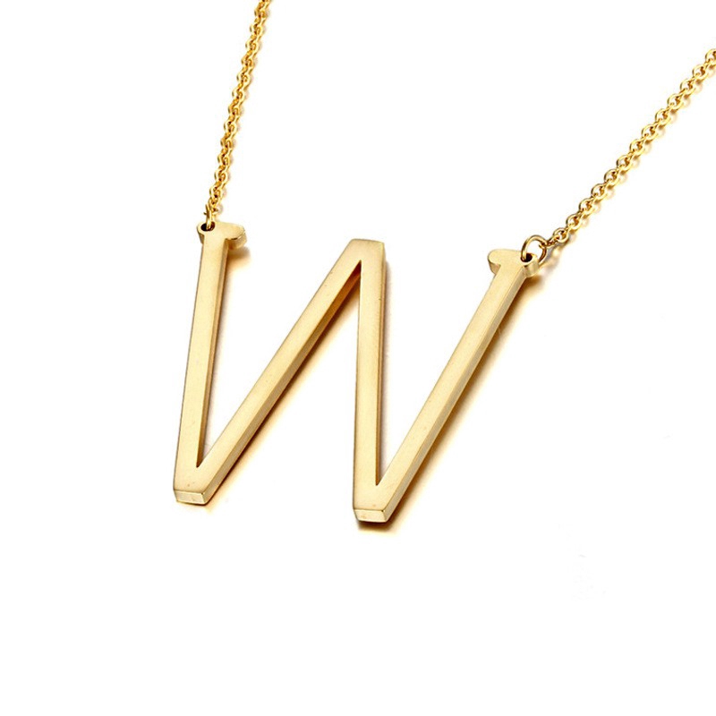 Dây Chuyền Mạ Vàng 18k Mặt Chữ Cái Tiếng Anh 100%