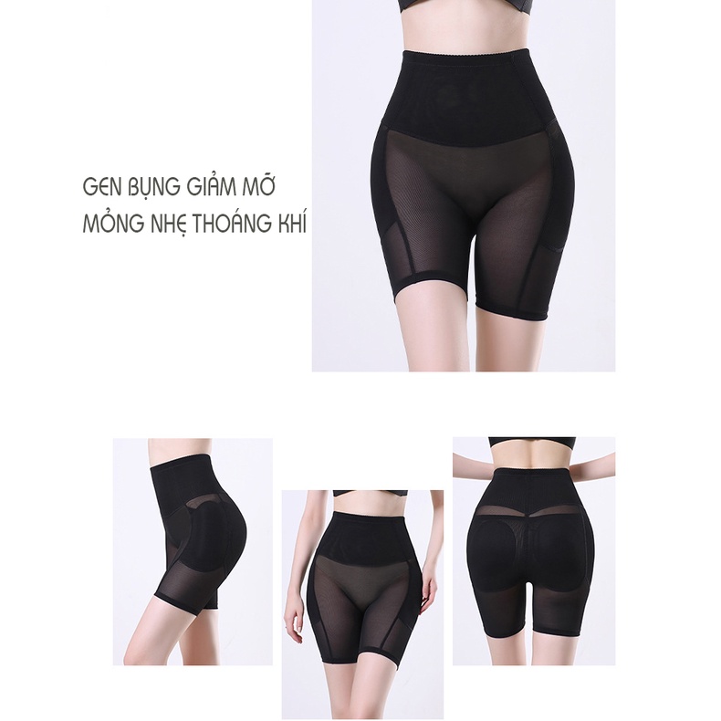 Quần Gen Bụng- Độn Mông Và Hông Vải Lưới Mềm Siêu Thoáng Cao Cấp D507