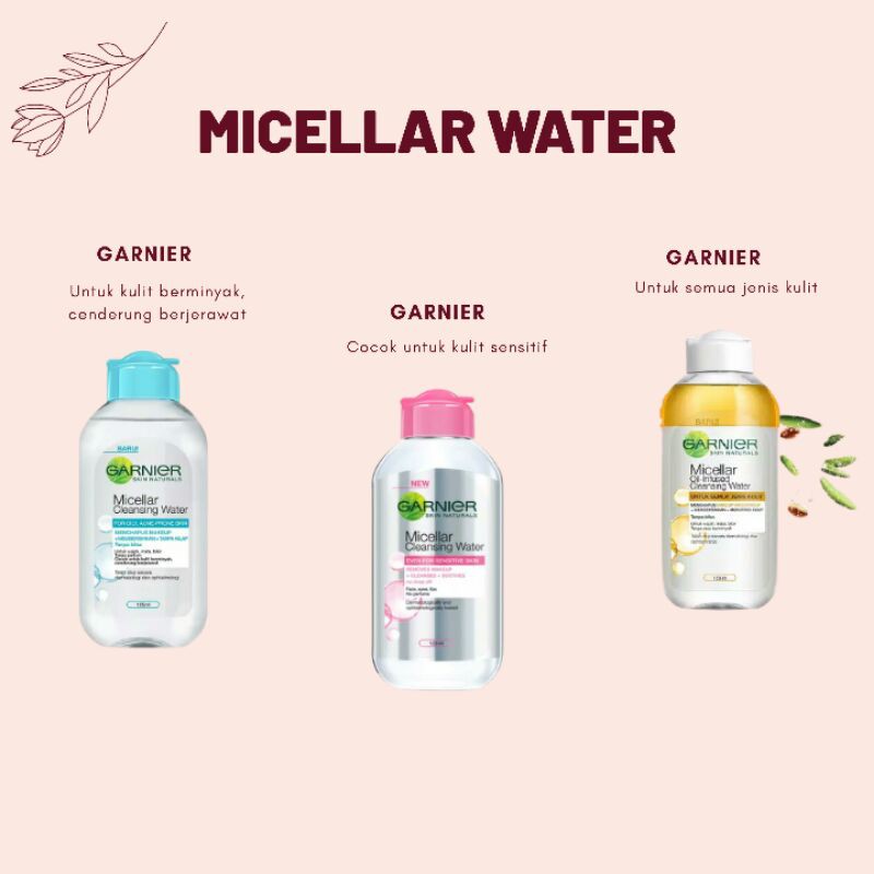 (Hàng Mới Về) Nước Tẩy Trang Garnier Micellar Màu Hồng / Xanh Dương / Biphase | 125ml