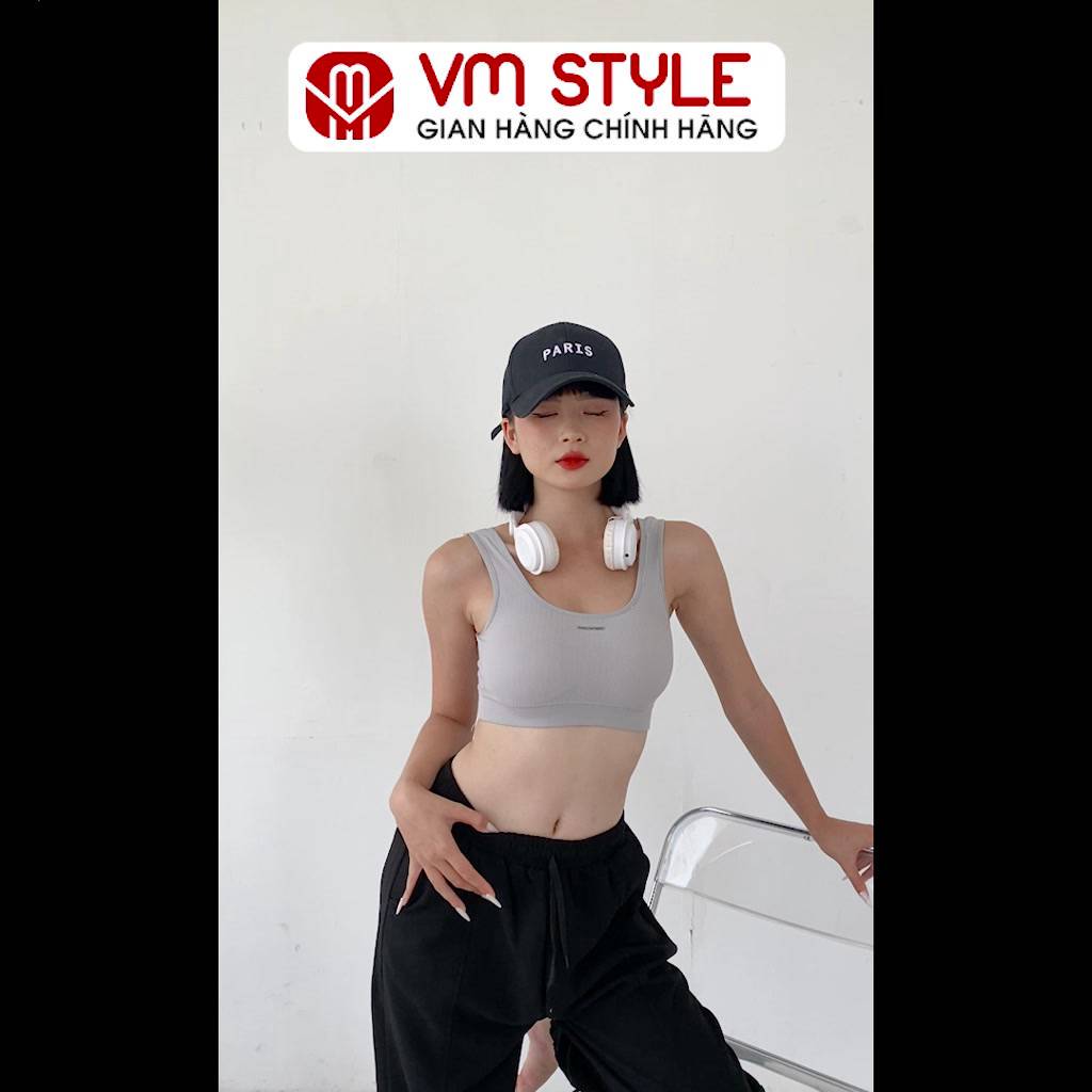 Áo bra xanh lá VMSTYLE 2 dây bản lớn vải thun tăm co giãn nhiều màu 601 22BR03T360902 | BigBuy360 - bigbuy360.vn