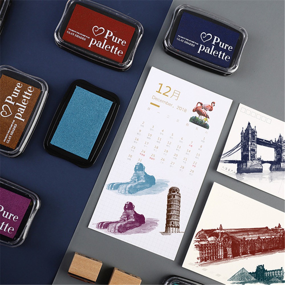 Mực đóng dấu cho con dấu gỗ nhiều màu sắc phong cách retro