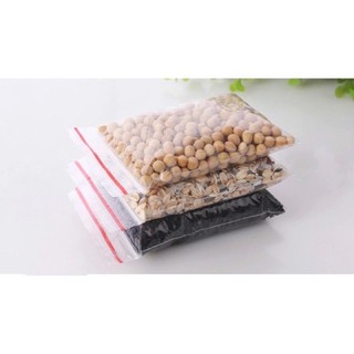 100g Túi zip chỉ đỏ (zip PE, zip lock, zip viền đỏ)
