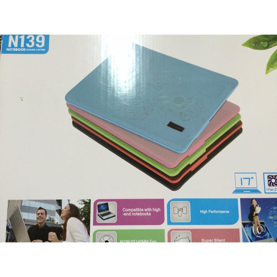 Đế tản nhiệt laptop Cooling Pad N139 hổ trợ 2 quạt giá cực sốc