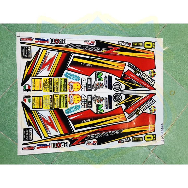 ( Quí khách vui lòng mang ra tiệm cho thợ dán ) Tem SIRIUS SPARK Z ĐỎ ĐEN