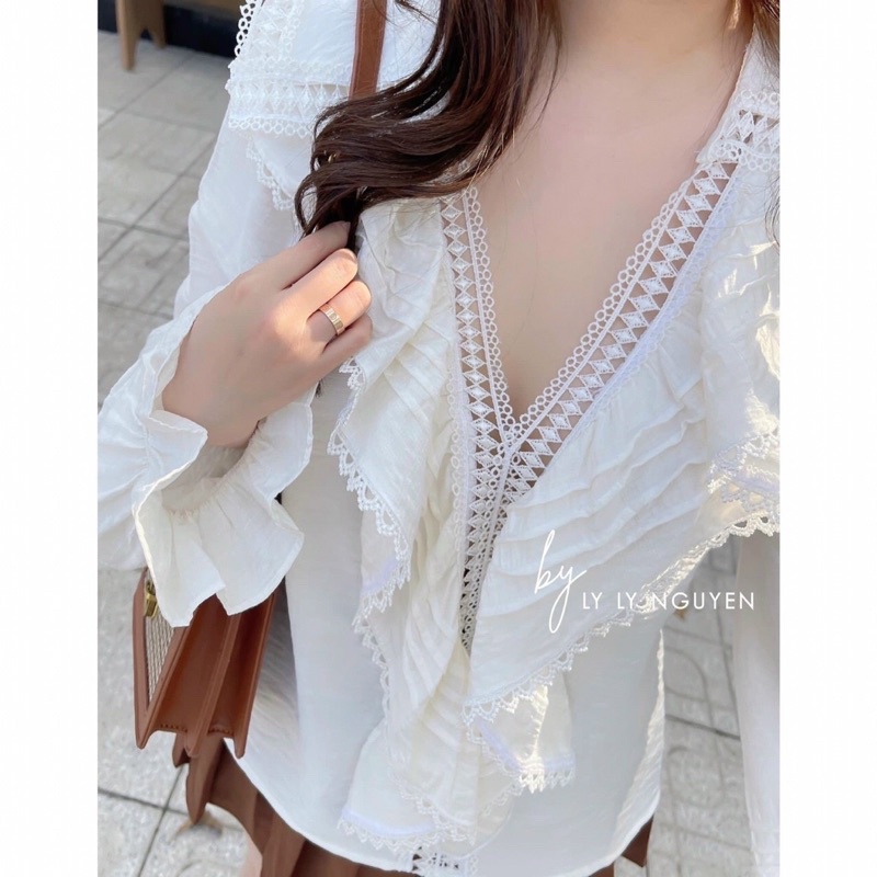 Áo sơ mi kiểu phối ren (chất đẹp)
