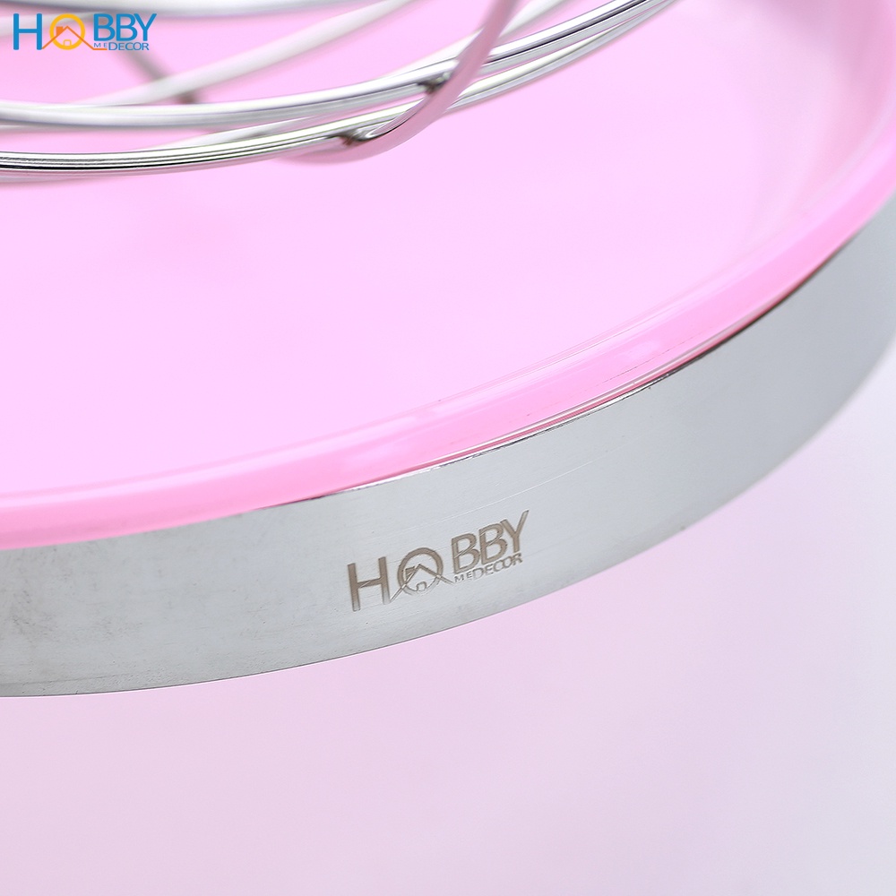 Rổ đựng trái cây decor bàn ăn Hobby Home Decor RTC chuẩn Inox 304 không rỉ sét kèm khay nhựa hứng nước có thể xoay được