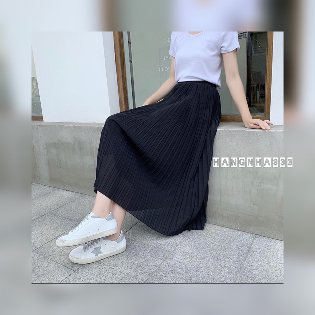 ⭕LOẠI 1 || Chân váy dáng dài dập ly basic đơn giản dễ phối đồ ULZZANG (Hình thật cuối) | BigBuy360 - bigbuy360.vn