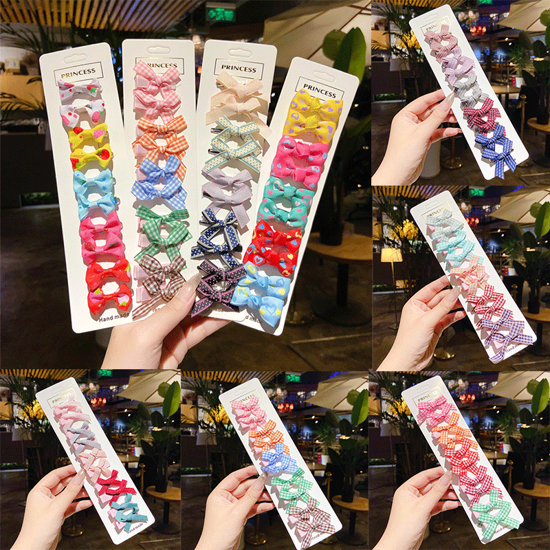 Bộ 10 Kẹp Tóc Hình Nơ Xinh Xắn Đáng Yêu Dành Cho Bé Gái