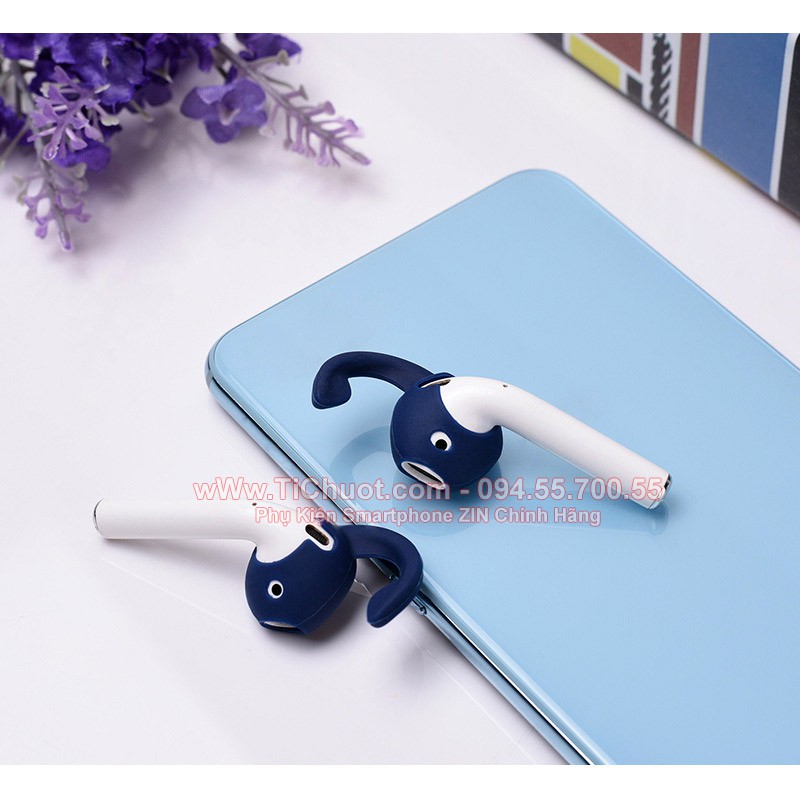 [1 cặp] Nút cao su bọc Tai Nghe Bluetooth Apple AirPods (hoặc tai iPhone) có sừng móc thể thao