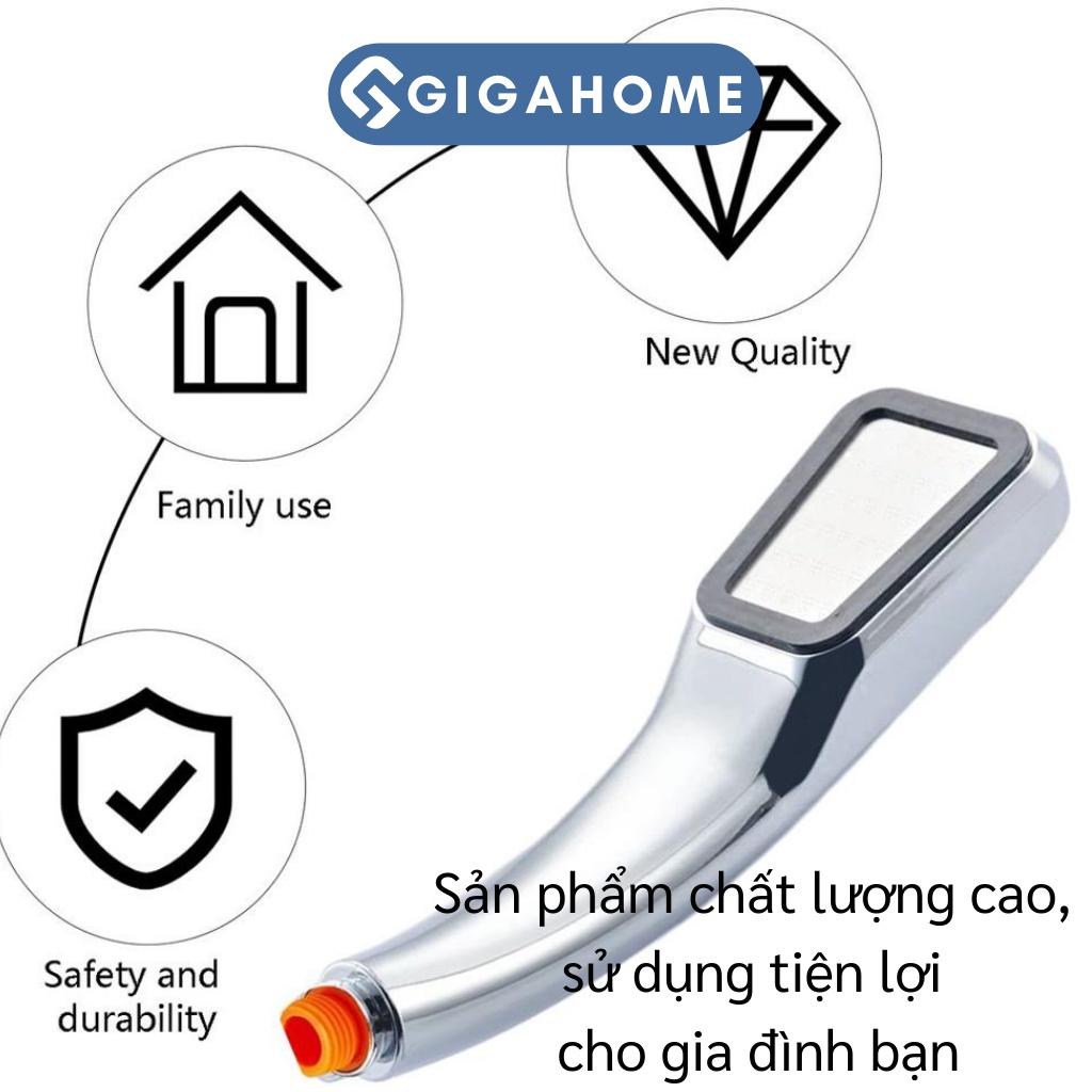 Đầu Vòi Sen, Tay Sen Hình Vuông GIGAHOME Tăng Áp Lên Đến 400%, Tiết Kiệm Nước 6052