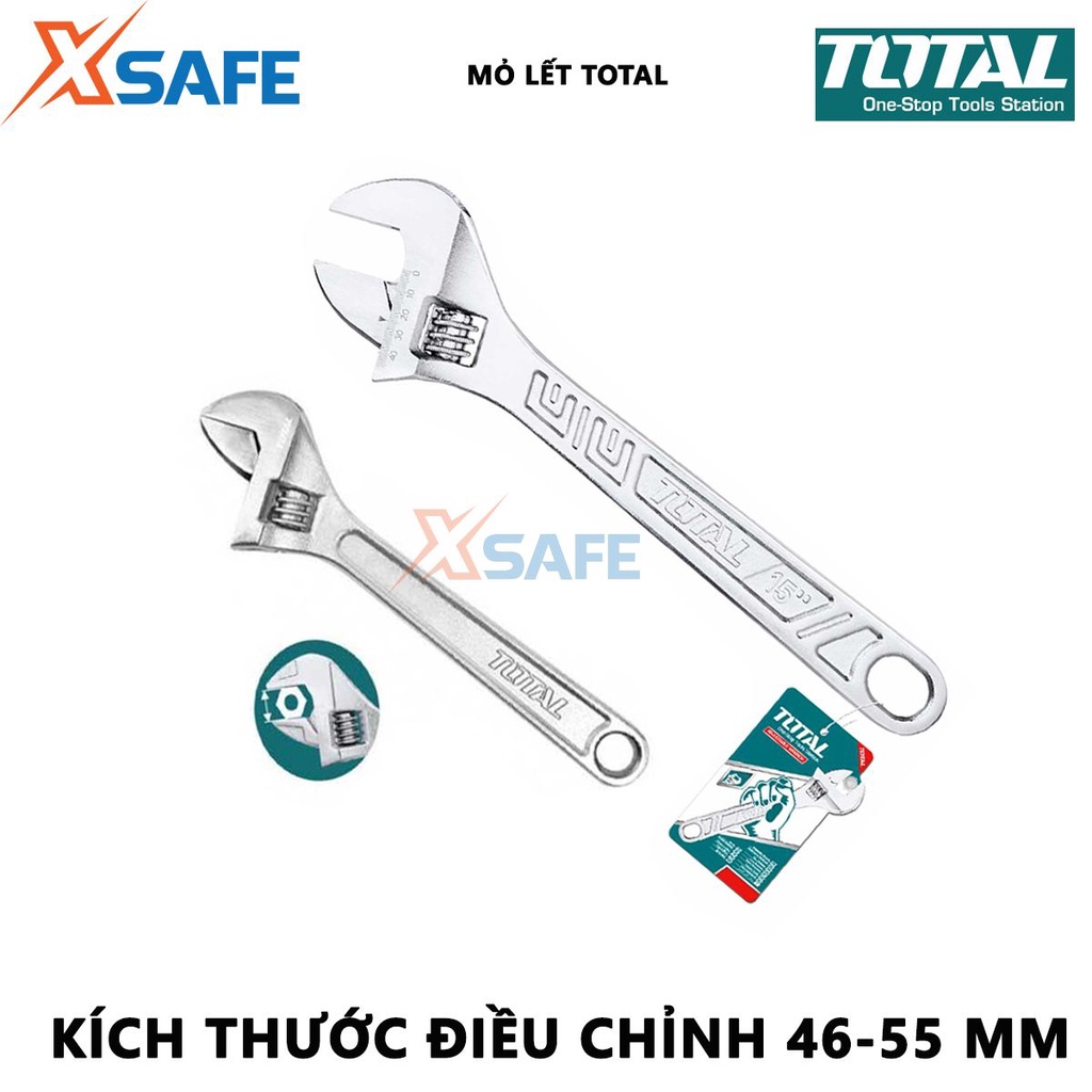 Mỏ lết TOTAL chiều dài 15-18 inch kích thước điều chỉnh 0-55mm vặn siết hoặc nới lỏng đai ốc [CHÍNH HÃNG][XSAFE]