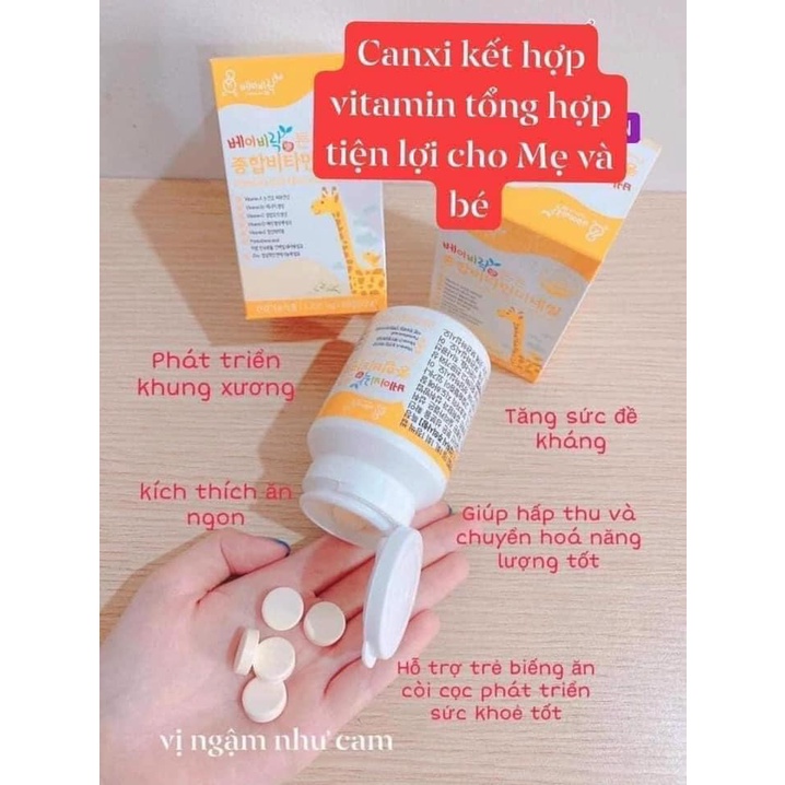 Kẹo ngậm Cho Bé Nội Địa Hàn Premium Kids Multivitamin Mineral hộp 60v
