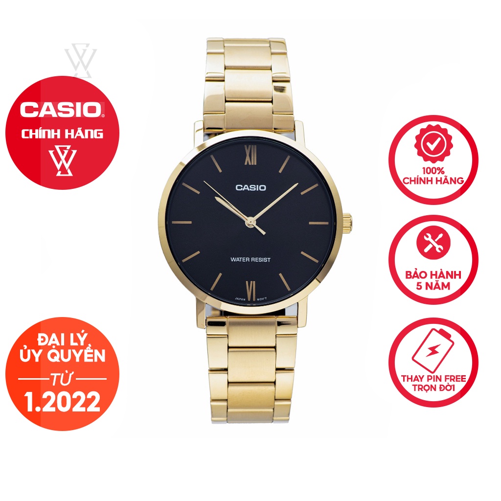 Đồng Hồ Điện Tử Nam Casio WATCHSTORE MTP-VT01G-1BUDF Thiết Kế Kính Khoáng 40mm, Dây Kim Loại, Vỏ Thép Không Gỉ