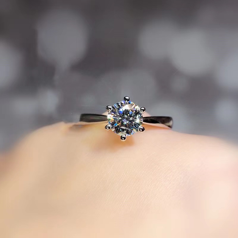 Nhẫn Mạ Bạc 925 Đính Đá Pha Lê Nhân Tạo Phong Cách Thời Trang Hàn Quốc