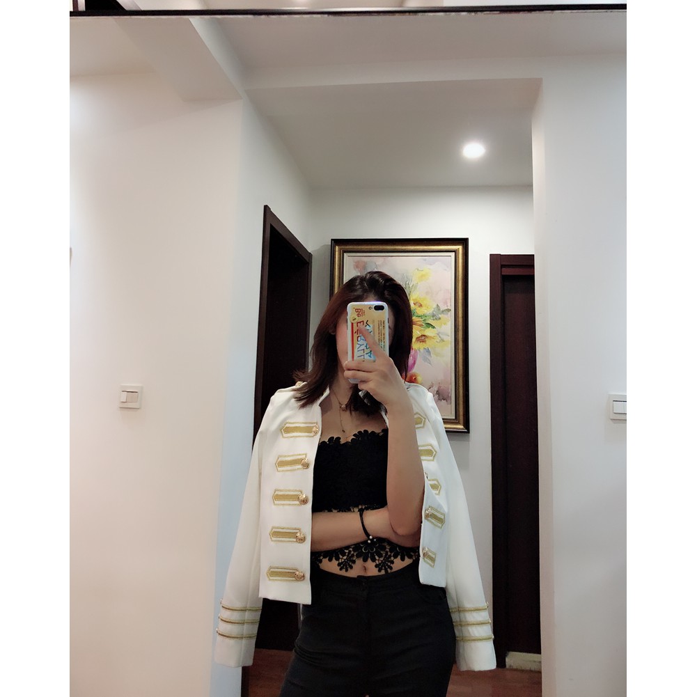 Áo khoác Hoàng gia thêu tag Gold cao cấp khuy đồng-order | BigBuy360 - bigbuy360.vn