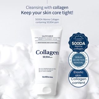 Sữa Rửa Mặt WellDerma Sapphire Low Molecule Marine Collagen 2 Sữa Rửa Mặt + 1 Máy Rửa Mặt
