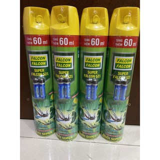 Bình xịt diệt muỗi Falcon 600ml (Tặng thêm 60ml)