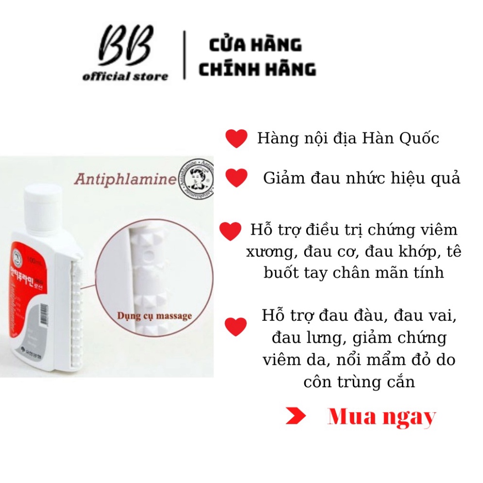 Dầu nóng Xoa Bóp Massage Hàn Quốc Antiphlamine 100ml Đau nhức massage cơ thể