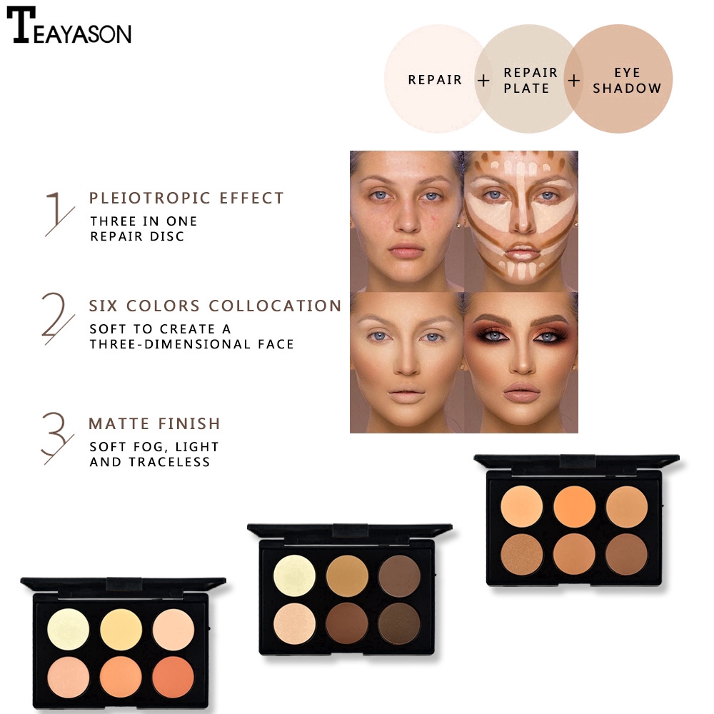 [Hàng mới về] Bảng kem che khuyết điểm 6 màu tạo khối bắt sáng | BigBuy360 - bigbuy360.vn