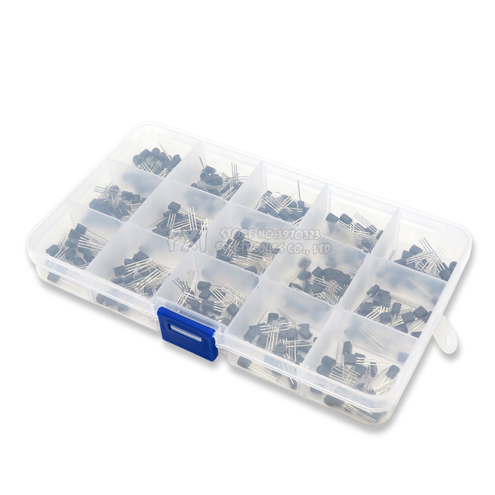 Set 300 Linh Kiện Điện Tử 2N2222 S9012 S9013 S9014 S8050 S8550 2N3904 2N3906 2N5401 2N5551 A42 A92 A1015 C1815 13001 15Value