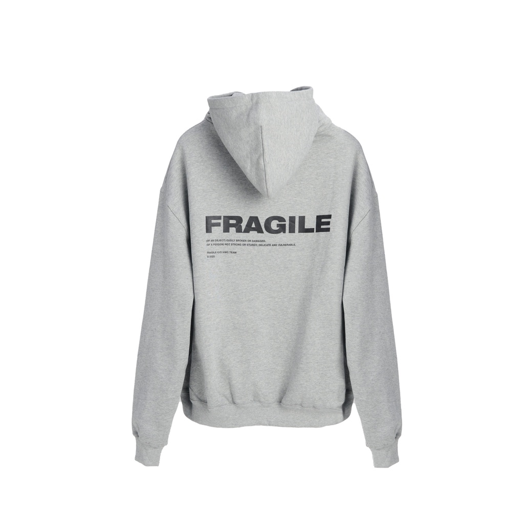 'Fragile' Heather Gray Hoodie