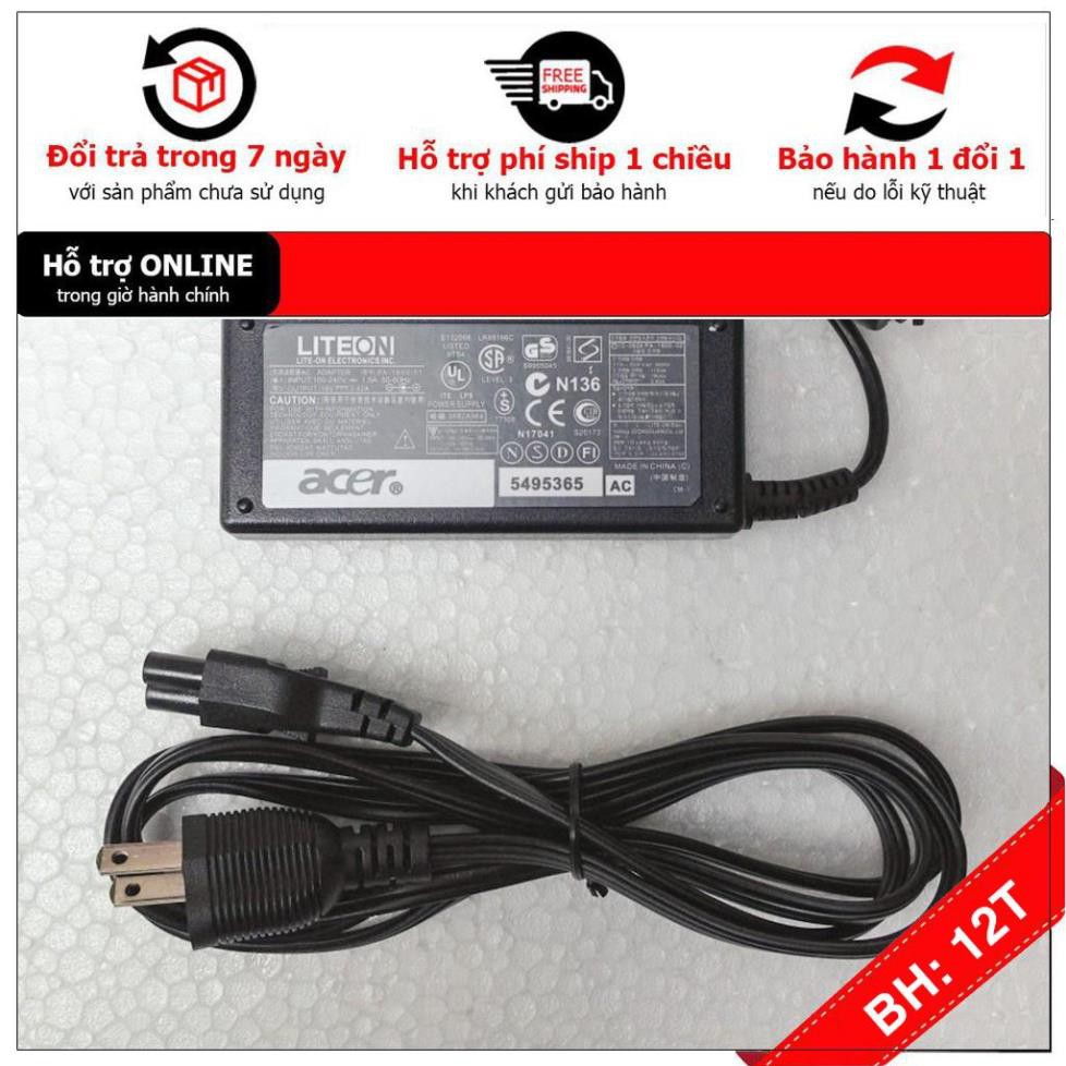 [BH12TH] [- Sạc Laptop Acer Aspire 1825 1820 1810 1800 1710 1700 19V 3.42A Mới 100% ZIN