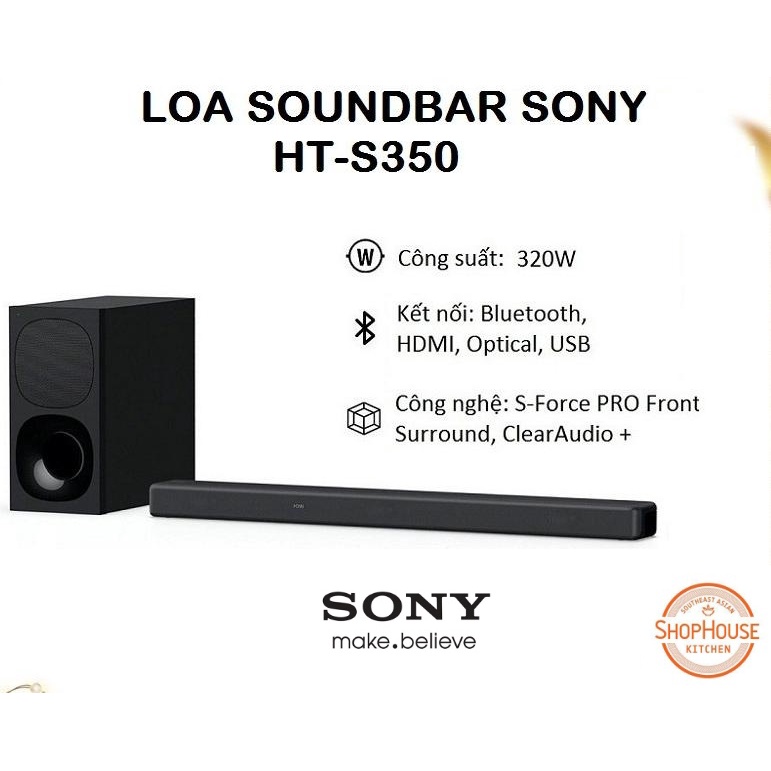 Loa thanh soundbar Sony HT-S350 320W ( Bảo hành 12 tháng - Chính hãng )
