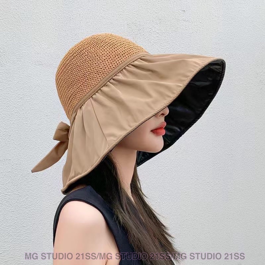 Nón cói MG STUDIO thắt nơ đáng yêu thời trang dành cho nữ