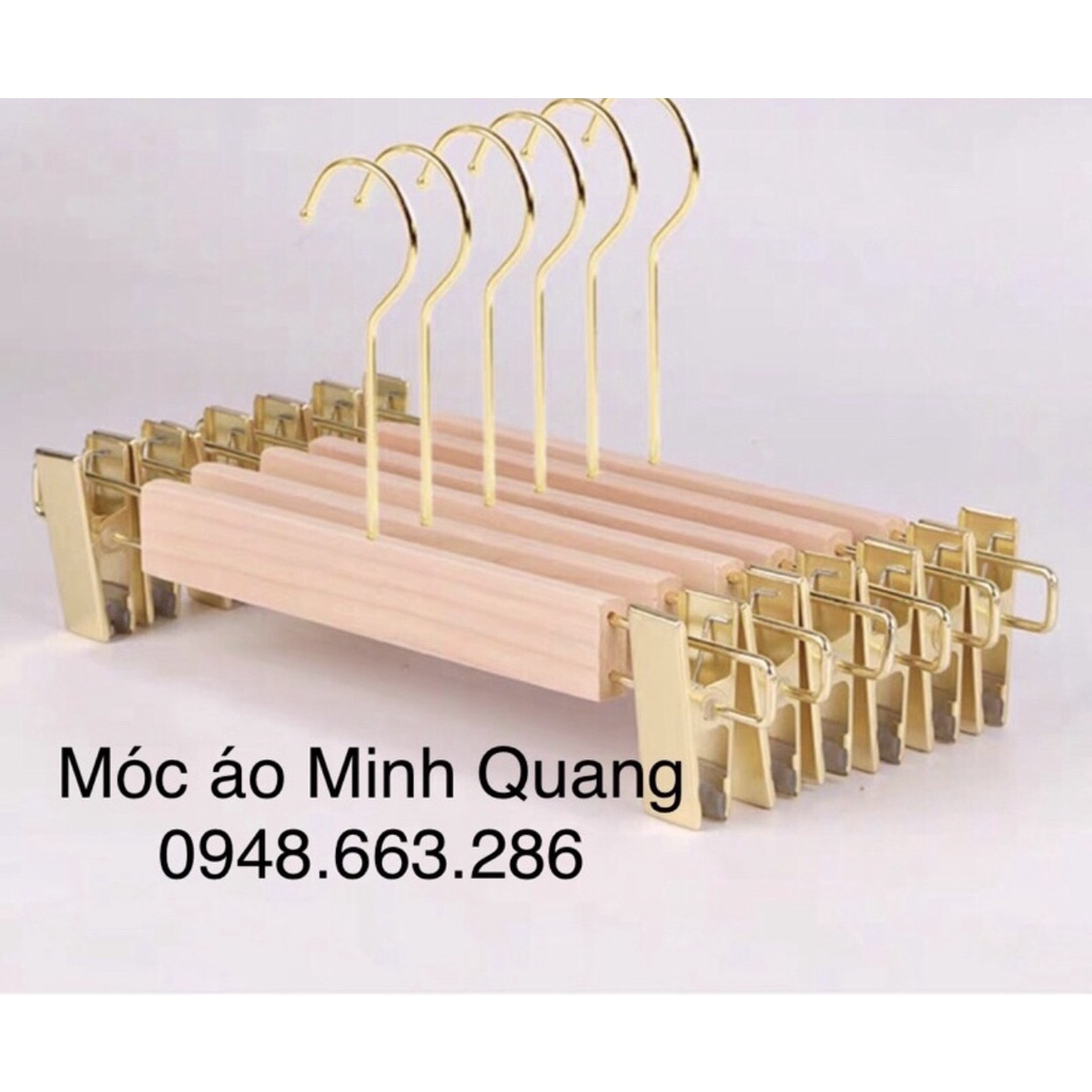 kẹp quần áo-móc kẹp gỗ-kẹp quần áo gỗ mộc đầu mạ vàng cao cấp,móc treo quần áo.móc gỗ,móc quần áo