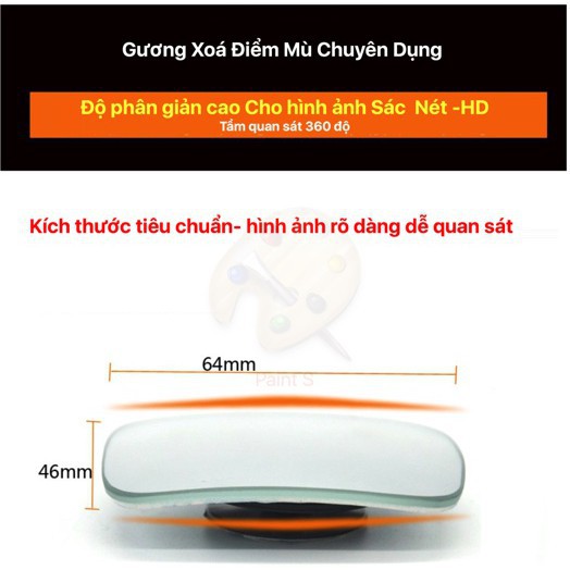 [HN] Bộ 2 Gương cầu lồi hình vuông gắn kính chiếu hậu oto, xe hơi